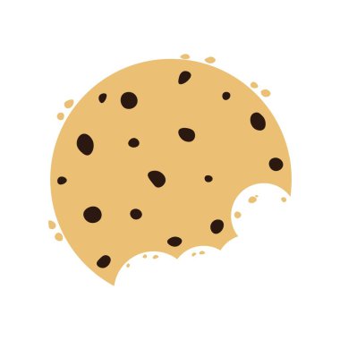 Çatlak çikolatalı kurabiye çizgi filmi. Vektör illüstrasyonu.