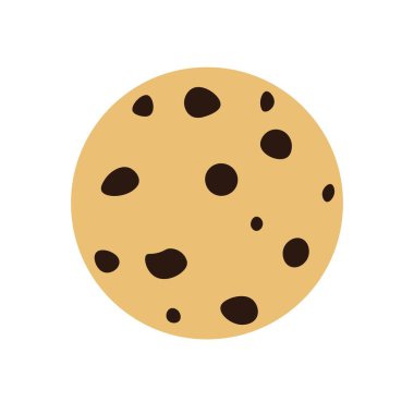 Çikolata parçalı kurabiye çizgi filmi. Vektör illüstrasyonu.