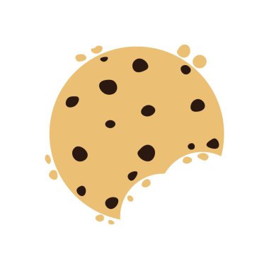 Çatlak çikolatalı kurabiye çizgi filmi. Vektör illüstrasyonu.