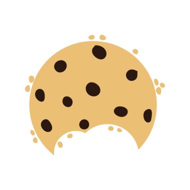 Çatlak çikolatalı kurabiye çizgi filmi. Vektör illüstrasyonu.