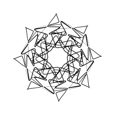 Dalgalı çizgide bir çiçek çiz. Vektör illüstrasyonu.