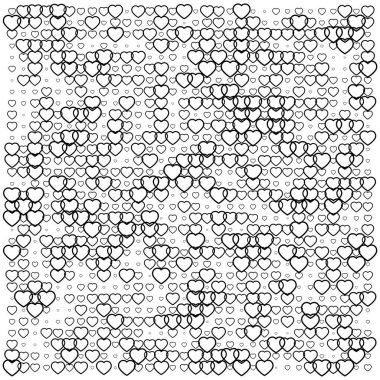 Kalp çizgisi gelişigüzel çizilmiş. Vektör illüstrasyonu.