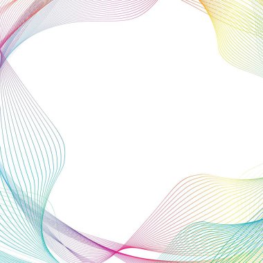 Gökkuşağı dalga çizgileri çerçevesi.