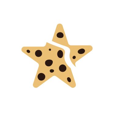 Çatlak çikolatalı kurabiye çizgi filmi. Vektör illüstrasyonu.