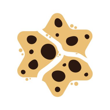 Çatlak çikolatalı kurabiye çizgi filmi. Vektör illüstrasyonu.