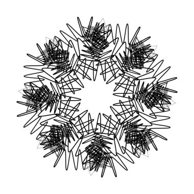 Dalgalı çizgide bir çiçek çiz. Vektör illüstrasyonu.