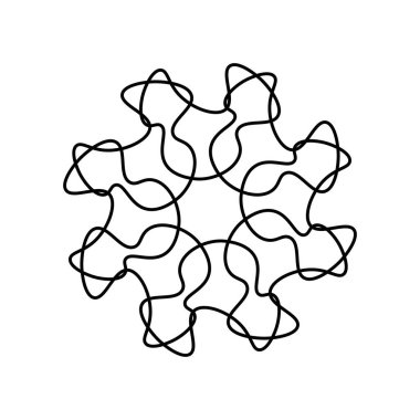 Çiçek çizgisi çiz. Vektör illüstrasyonu.