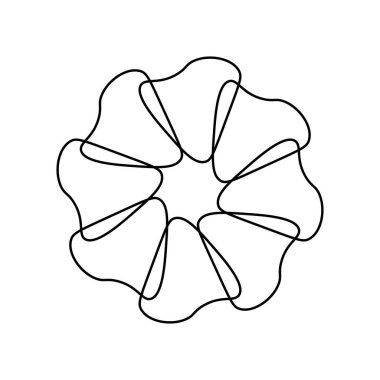 Çiçek çizgisi çiz. Vektör illüstrasyonu.