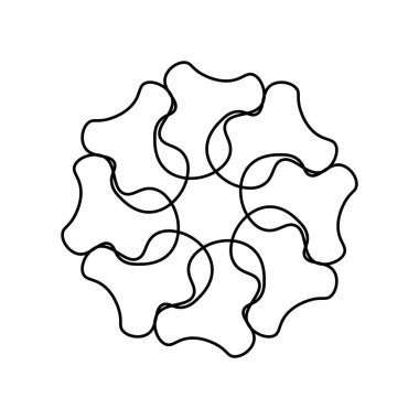 Çiçek çizgisi çiz. Vektör illüstrasyonu.