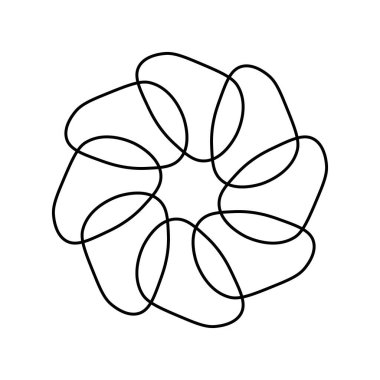 Çiçek çizgisi çiz. Vektör illüstrasyonu.