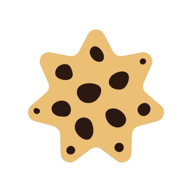 Çikolata parçalı kurabiye çizgi filmi. Vektör illüstrasyonu.