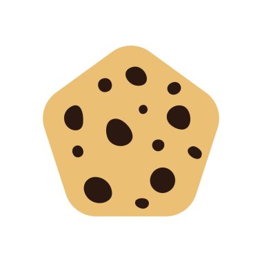 Çikolata parçalı kurabiye çizgi filmi. Vektör illüstrasyonu.