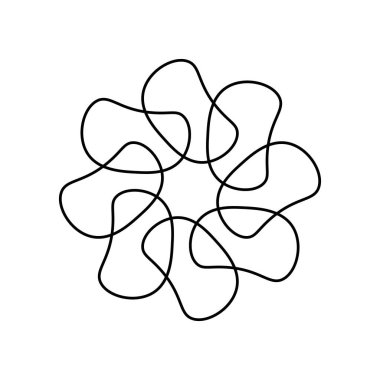 Çiçek çizgisi çiz. Vektör illüstrasyonu.