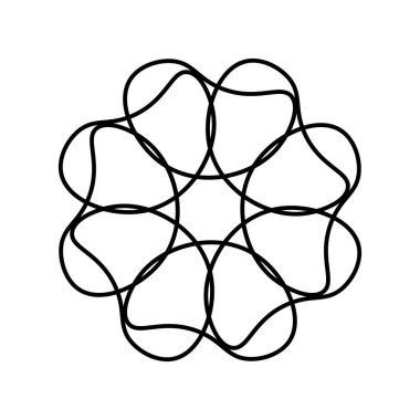 Çiçek çizgisi çiz. Vektör illüstrasyonu.