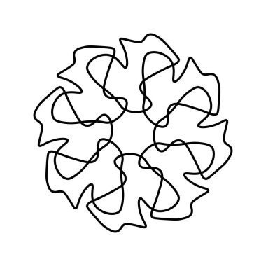 Çiçek çizgisi çiz. Vektör illüstrasyonu.