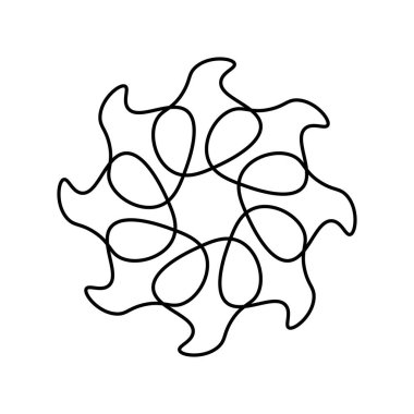 Çiçek çizgisi çiz. Vektör illüstrasyonu.