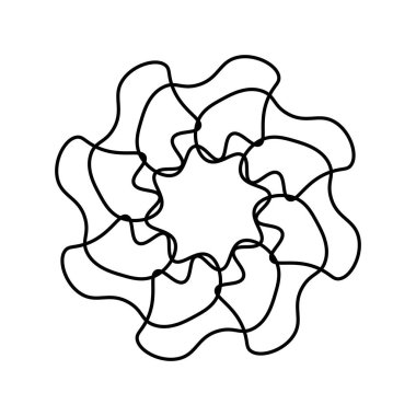 Çiçek çizgisi çiz. Vektör illüstrasyonu.