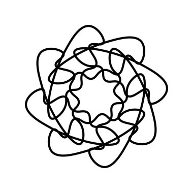 Çiçek çizgisi çiz. Vektör illüstrasyonu.