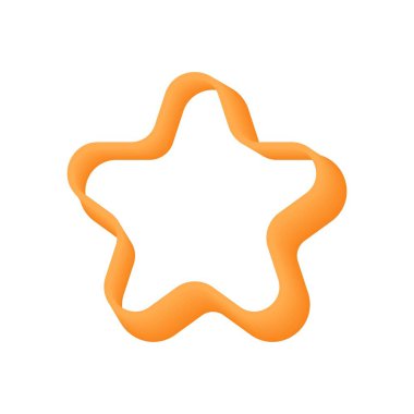 Yıldız 3D simge çerçevesi. Vektör illüstrasyonu.