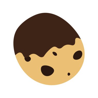 Çikolata parçalı kurabiyeler çikolata kaplı. Vektör illüstrasyonu.