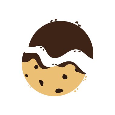 Çikolata kaplı çatlak çikolatalı kurabiyeler. Vektör illüstrasyonu.