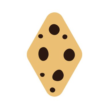 Çikolata parçalı kurabiye çizgi filmi. Vektör illüstrasyonu.