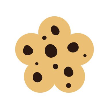 Çikolata parçalı kurabiye çizgi filmi. Vektör illüstrasyonu.