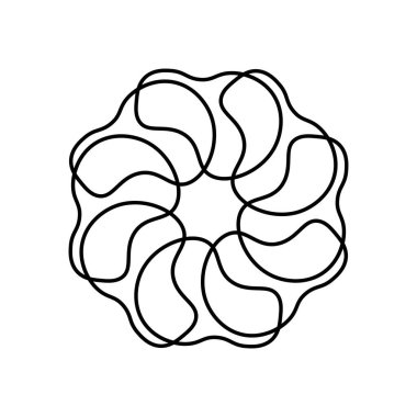 Çiçek çizgisi çiz. Vektör illüstrasyonu.