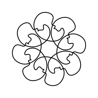 Çiçek çizgisi çiz. Vektör illüstrasyonu.