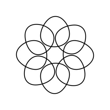 Çiçek çizgisi çiz. Vektör illüstrasyonu.