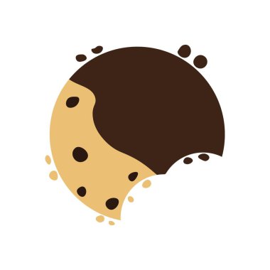 Çikolata kaplı çatlak çikolatalı kurabiyeler. Vektör illüstrasyonu.