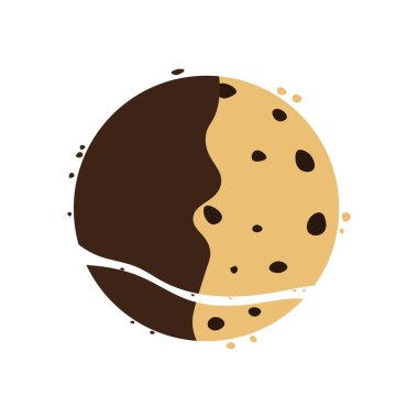 Çikolata kaplı çatlak çikolatalı kurabiyeler. Vektör illüstrasyonu.