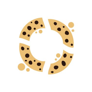 Çatlak çikolatalı kurabiye çizgi filmi. Vektör illüstrasyonu.