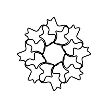 Çiçek çizgisi çiz. Vektör illüstrasyonu.