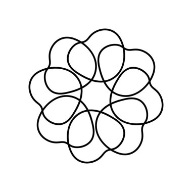 Çiçek çizgisi çiz. Vektör illüstrasyonu.