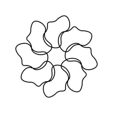 Çiçek çizgisi çiz. Vektör illüstrasyonu.