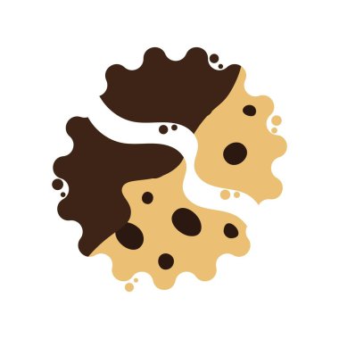 Çikolata kaplı çatlak çikolatalı kurabiyeler. Vektör illüstrasyonu.