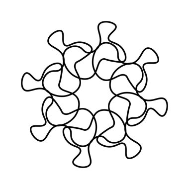 Çiçek çizgisi çiz. Vektör illüstrasyonu.