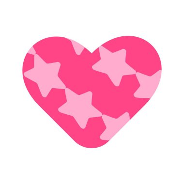 Pembe kalp, basit bir ikon. Vektör illüstrasyonu.