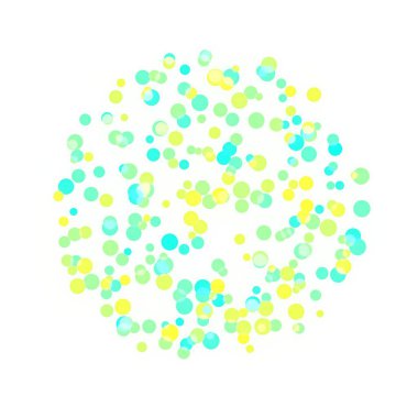 Parıldayan daire parçacığı. 3d oluşturma.