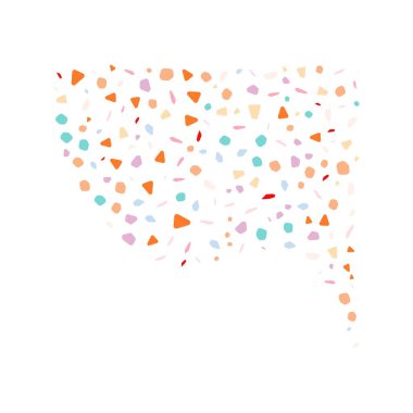 Köşe parçacıklarını şekillendirin. Vektör illüstrasyonu.