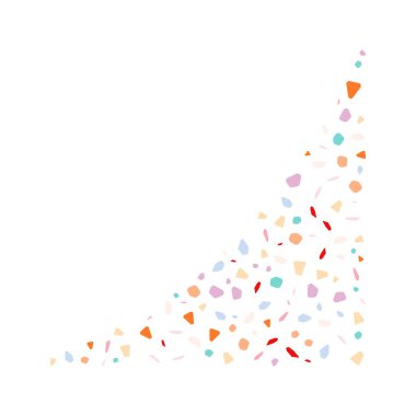 Köşe parçacıklarını şekillendirin. Vektör illüstrasyonu.