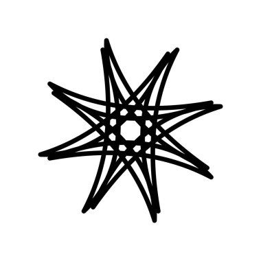 Siyah, çiçek kalınlığında çizgi çiz. Vektör illüstrasyonu.