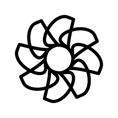 Siyah, çiçek kalınlığında çizgi çiz. Vektör illüstrasyonu.