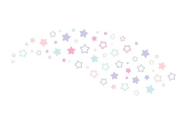 Pasztell Csillagok Sora Egyszerű Vektorillusztráció — Stock Vector