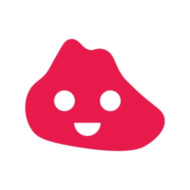 Gülümse, şekil simgesi. Vektör illüstrasyonu.