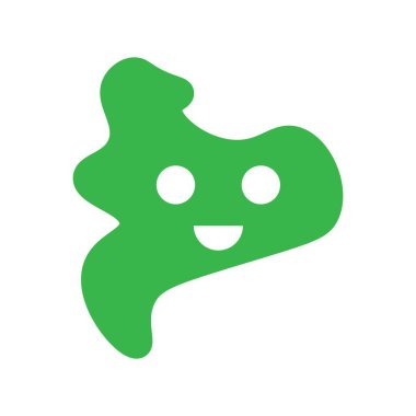 Gülümse, şekil simgesi. Vektör illüstrasyonu.