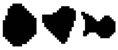 Soyut şekilli pikseller. Vektör illüstrasyonu.