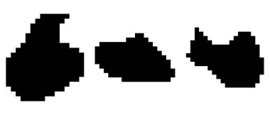 Soyut şekilli pikseller. Vektör illüstrasyonu.