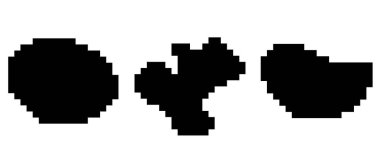 Soyut şekilli pikseller. Vektör illüstrasyonu.